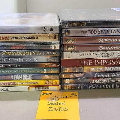 Lot of 20 Sealed Assorted DVDs -Item #385