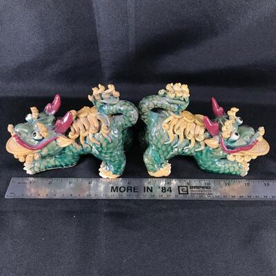 Set of 2 Foo Dog Dragon Figurines