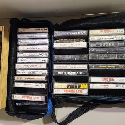 Lot of Cassette Tapes+Holders -Item #408