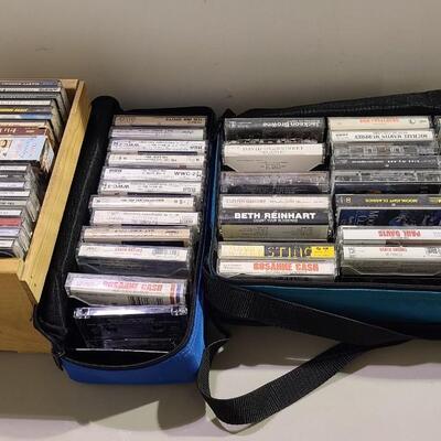 Lot of Cassette Tapes+Holders -Item #408