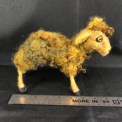 Multicolored Gold Yellow Sheep Plush Art Doll 