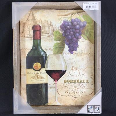 14“ x 11“ Framed Wine Art