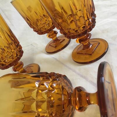 Vintage Amber Goblets 