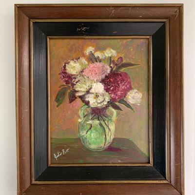 Lot 95: Floral Signed Vintage Painting