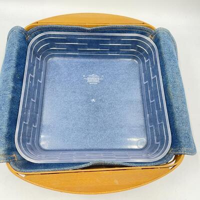 LONGABERGER 2005 SQUARE BASKET W/DENIM LINER