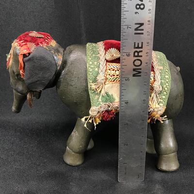 Vintage Articulated Wooden Elephant Figurine 