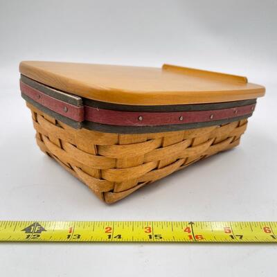 LONGABERGER 1992 â€œNOTE PALâ€ BASKET W/ LID