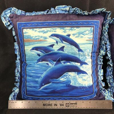 2 Ocean-life Themed Pillows 15â€