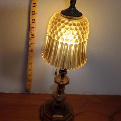 Gorgeous Bohemian amber glass table lamp