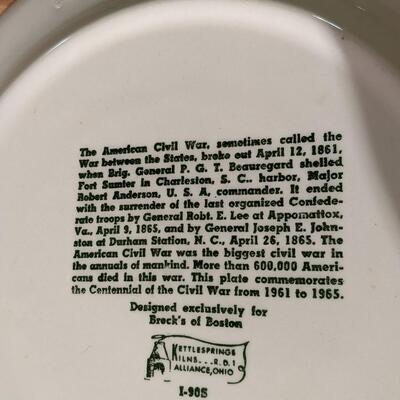 Civil War Centennial Plate