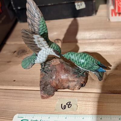Nicely handcrafted wood hummingbird figurine