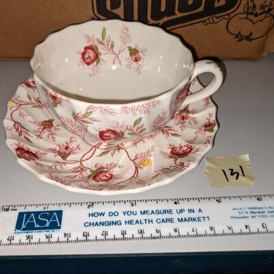 16 piece Spode teacup and saucer set- 8 cups and saucers