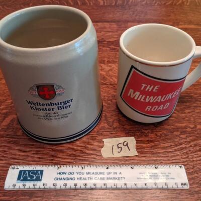 Cool beer stein and coffee cup