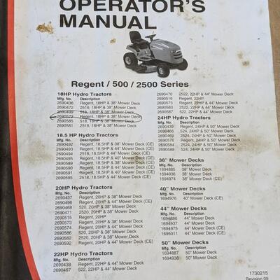 Minimally used Simplicity Regent 18hp, 38" mower deck