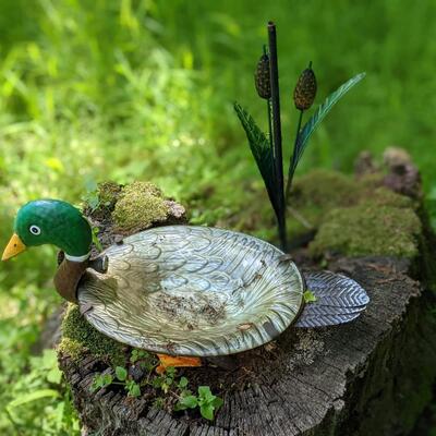Mallard duck bird bath