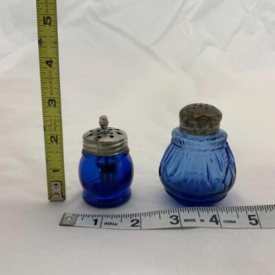 -11- VINTAGE | Two Mis-Matched Cobalt Shakers | Agitator