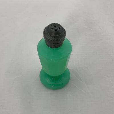 -13- VINTAGE | Substantial Jadeite-Colored Footed Shaker
