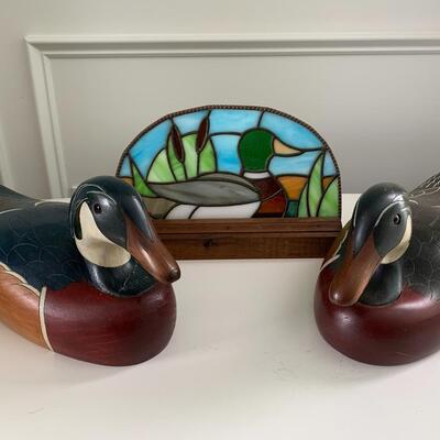 Lot 131:  Decoys & Stained Glass Decor