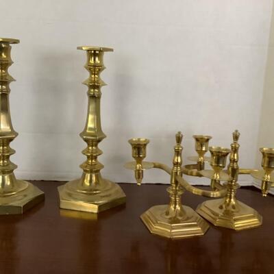B2257 Two Pairs of Brass Candlesticks 