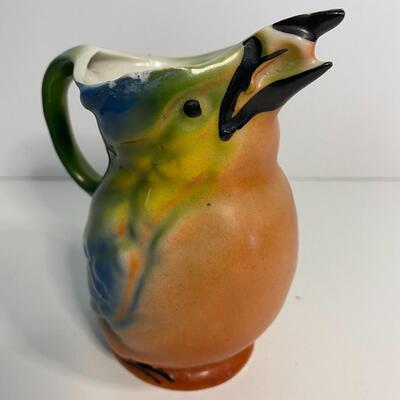 Lot LR10: Antique Germany Art Pottery Bird Creamer & 