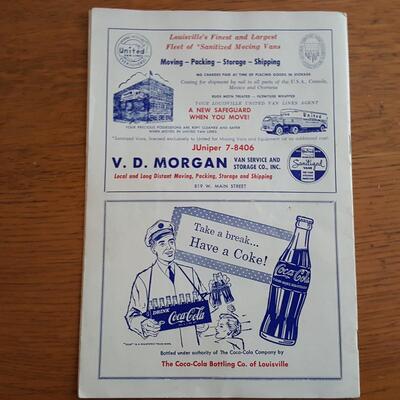 Louisville Colonels Baseball Scorebook Program at Fairground Stadium