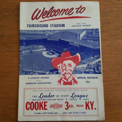 Louisville Colonels Baseball Scorebook Program at Fairground Stadium