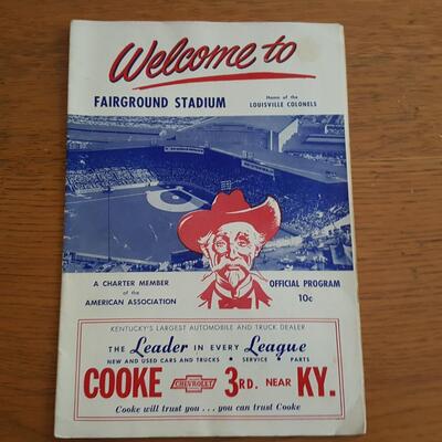 Louisville Colonels Baseball Scorebook Program at Fairground Stadium