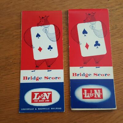 Two Vintage L&N Railroad Bridge Score Pads