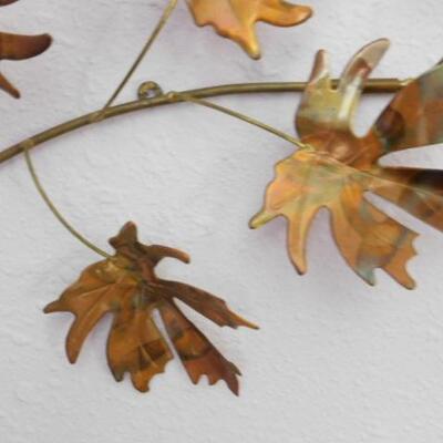 Vintage Wire and Metal Tree Limb with Leaves Wall Decor 28