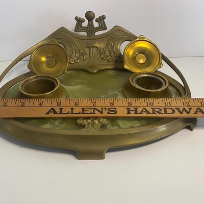 Lot LR37:  French Art Nouveau Double Inkwell
