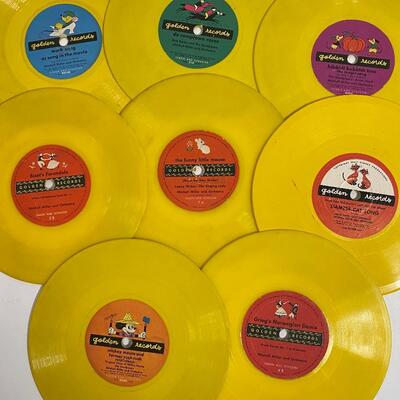 Lot LR 47: Vintage Childrenâ€™s Records : Cardboard, Yellow Records and More