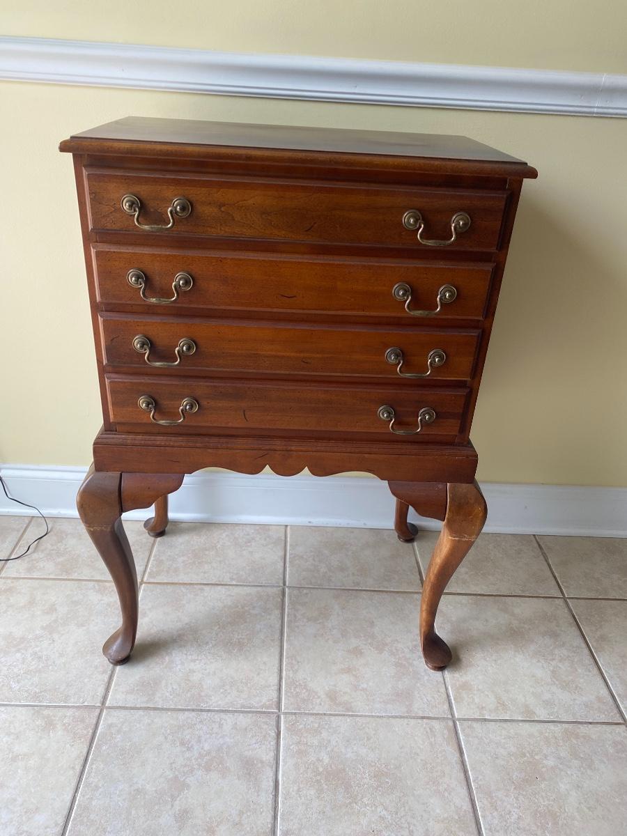 Lot 150: Antique Standing Silverware Chest | EstateSales.org