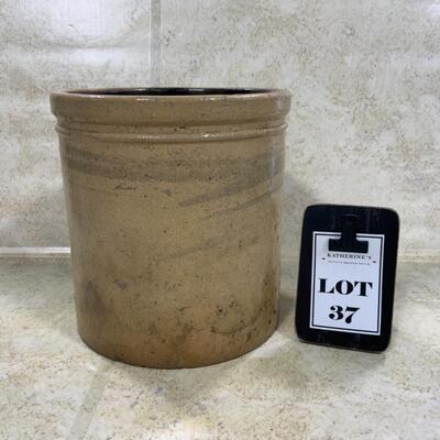 -37- VINTAGE | Macomb Pottery Company | One-Gallon Salt Glaze Crock
