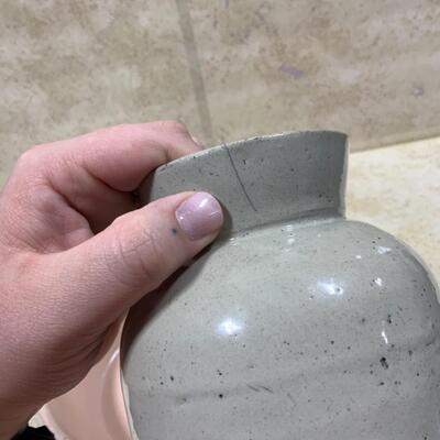 -50- VINTAGE | Pink Hall Bowl | Unmarked Stoneware Vase | Jar