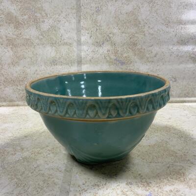 -52- VINTAGE | Teal Green Stoneware Bowl | Un-Marked