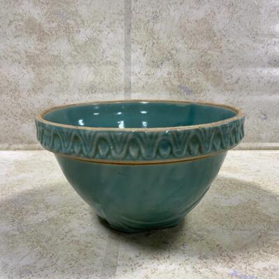 -52- VINTAGE | Teal Green Stoneware Bowl | Un-Marked