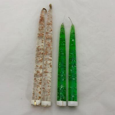 -69- VINTAGE | Acrylic Candles | Two Sets | Green | Rose Gold