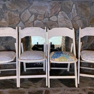#30 Distressed Painted Vintage Folding Chairs 