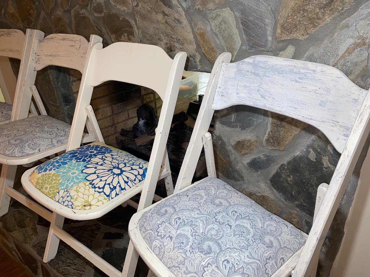 30 Distressed Painted Vintage Folding Chairs