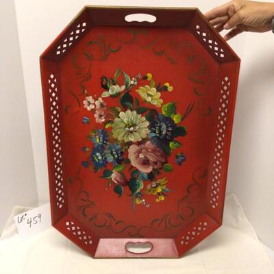 C459-Hand-painted Tole Tray  