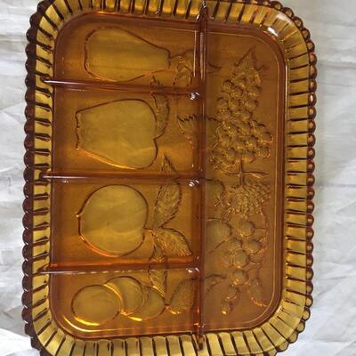 Amber Fruit/Relish Tray