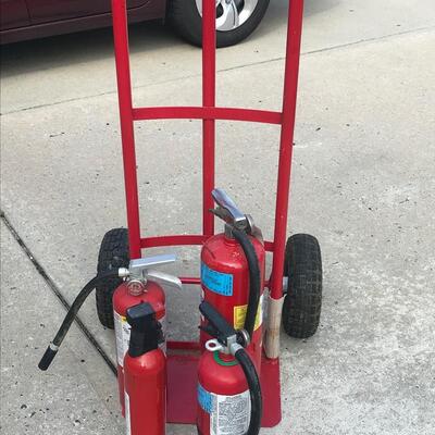 Lot 78G:  Fire Extinguishers and Dolly