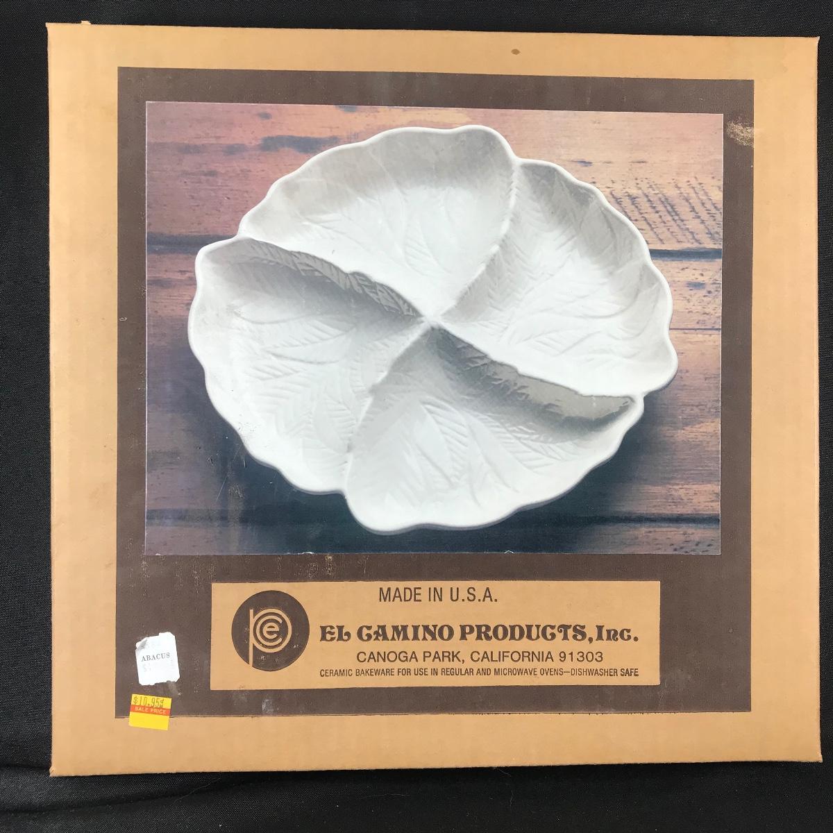 El Camino Products 12” Pottery Ceramic Divided Serving Tray