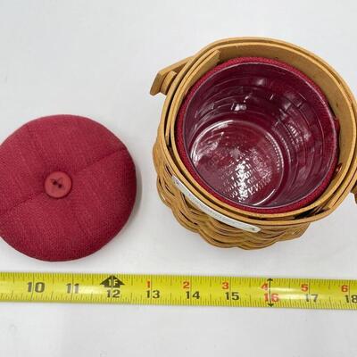 LONGABERGER 2003 HOSTESS APPRECIATION BASKET W/ PINCUSHION LID