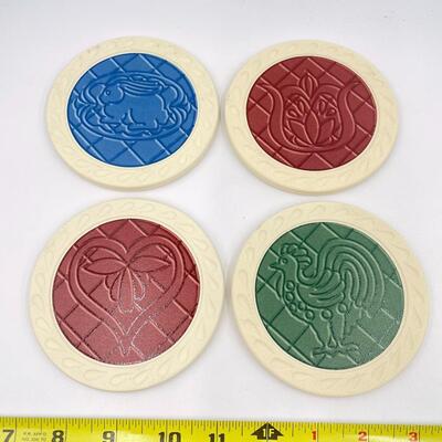 LONGABERGER COASTER BASKET AND 4 COASTERS