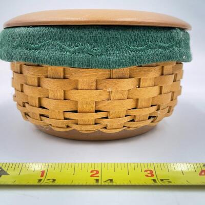 LONGABERGER COASTER BASKET AND 4 COASTERS