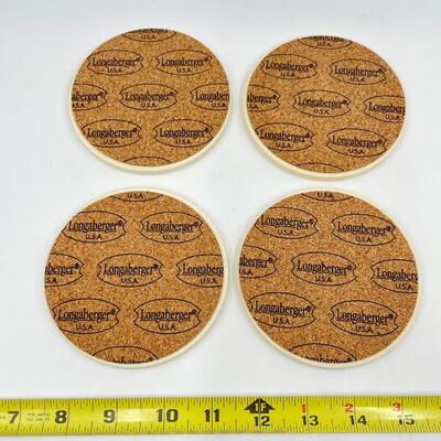 LONGABERGER COASTER BASKET AND 4 COASTERS