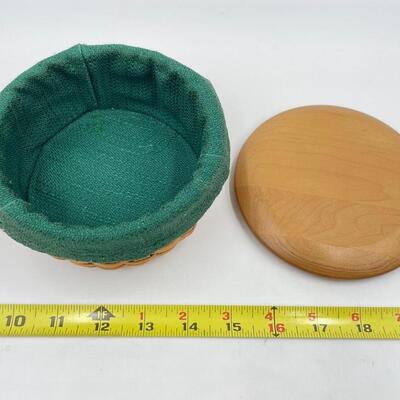 LONGABERGER COASTER BASKET AND 4 COASTERS