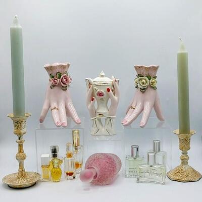 #46 Vintage Hand Vases & Perfumes Ladies Lot