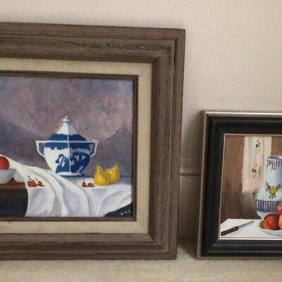484 Two Original Still Life Oil Paintings 